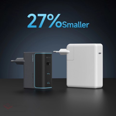 Ładowarka sieciowa Cuktech CUKAD1003EUG GaN 100W 2 x USB-C 1 x USB-A z kablem USB-C -szara