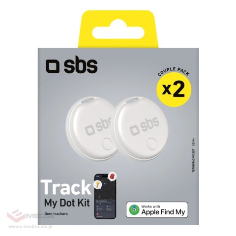 Lokalizator SBS Track My Circle kompatybilny z Apple Find My zestaw 2szt. - biały