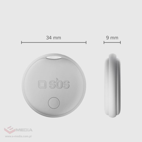 Lokalizator SBS Track My Circle kompatybilny z Apple Find My zestaw 2szt. - biały