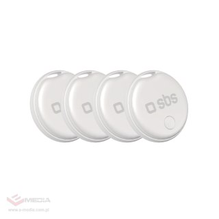 Lokalizator SBS Track My Circle kompatybilny z Apple Find My zestaw 4szt. - biały