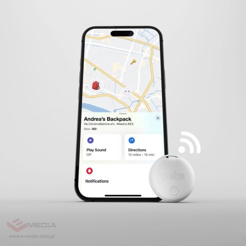 Lokalizator SBS Track My Circle kompatybilny z Apple Find My zestaw 4szt. - biały