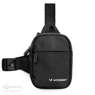 Mini saszetka na ramię Wozinsky WMS-W1 wodoodporna dwukomorowa na telefon unisex - czarna
