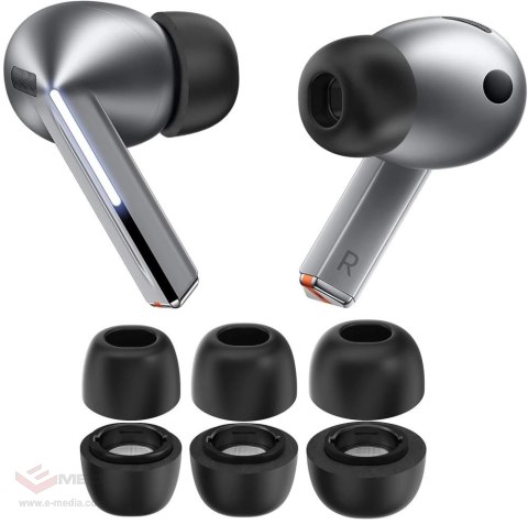 Nakładki Tech-Protect Ear Tips do słuchawek Samsung Galaxy Buds 3 Pro w rozmiarach S / M / L - czarne (3 szt.)