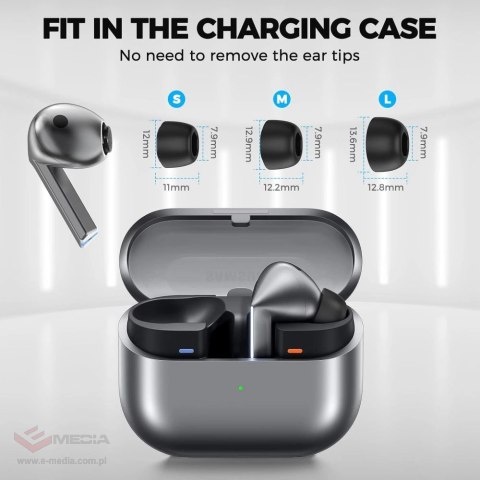 Nakładki Tech-Protect Ear Tips do słuchawek Samsung Galaxy Buds 3 Pro w rozmiarach S / M / L - czarne (3 szt.)