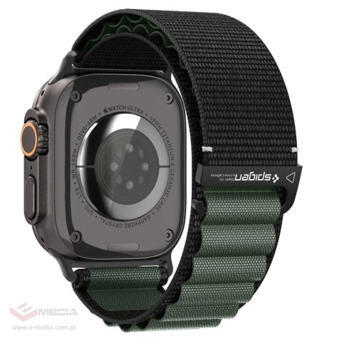 Pasek Pasek Spigen WBF1 na Apple Watch 44 / 45 / 46 / 49 mm - czarno-zielony
