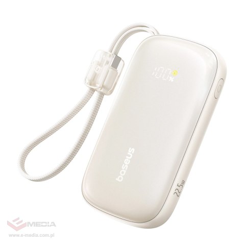 Powerbank Baseus EnerFill FC21 Qpow 3 Ultra 10000mAh 22,5W z dołączonym kablem-smyczą - beżowy