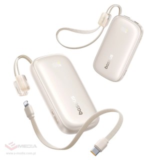 Powerbank Baseus EnerFill FC21 Qpow 3 Ultra 10000mAh 22,5W z dołączonym kablem-smyczą - beżowy