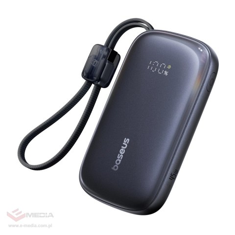 Powerbank Baseus EnerFill FC21 Qpow 3 Ultra 10000mAh 45W z dołączonym kablem-smyczą - czarny
