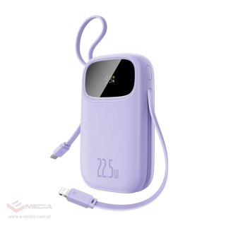 Powerbank Baseus EnerFill FC21 Qpow 3 Ultra 20000mAh 22.5W z wyświetlaczem cyfrowym z dołączonym kablem - fioletowy