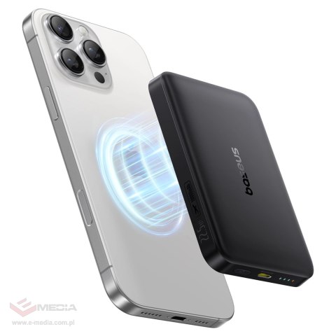 Powerbank Baseus EnerFill FM12 10000mAh 22,5W Qi2 kompatybilny z MagSafe z kablem Baseus Simple USB-C 20V/3A 30cm - czarny
