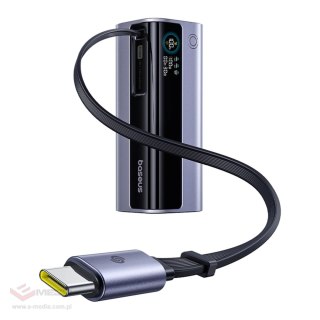 Powerbank Baseus EnerGeek GR11 10000mAh 100W ze zwijanym kablem - szary