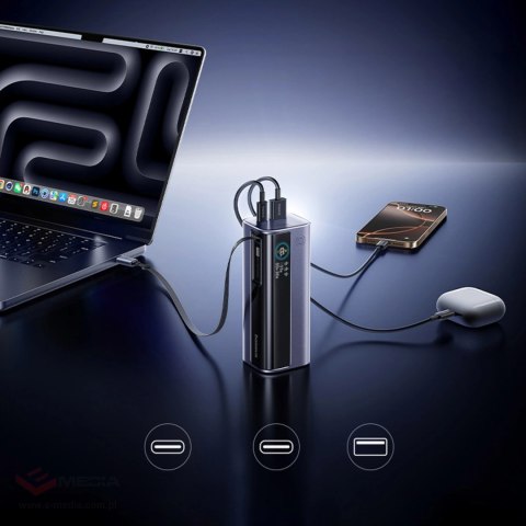 Powerbank Baseus EnerGeek GR11 10000mAh 100W ze zwijanym kablem - szary