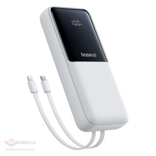 Powerbank Baseus Lipow 20000mAh 22,5W z dwoma wbudowanymi kablami z dodatkowym kablem Baseus Simple USB-A - USB-C 3A 20cm - biał