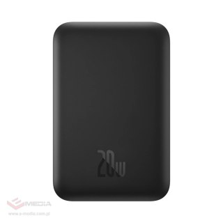 Powerbank Baseus Magnetic Mini Air 6000mAh 20W z ładowaniem indukcyjnym z kablem Baseus Simple USB-C (20V/3A) 30cm - czarny
