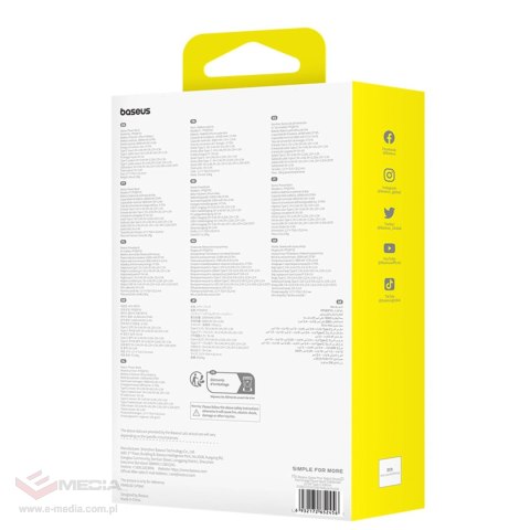 Powerbank Baseus Qpow Pro+ 10000mAh 22.5W z wbudowanym kablem USB-C z wyświetlaczem - fioletowy