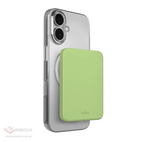 Powerbank Puro 4200mAh ultracienki kompatybilny z MagSafe USB-C - zielony
