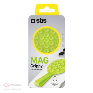 Uchwyt SBS MAG Grippy kompatybilny z MagSafe z przyssawką i uszkiem - zielony