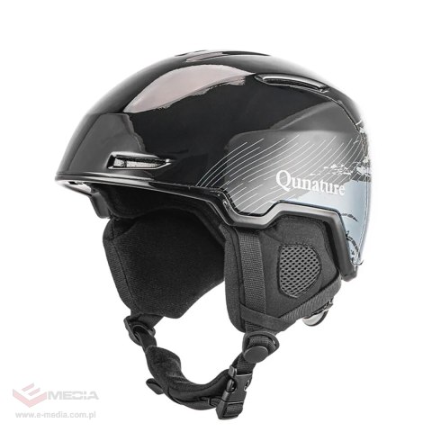Kask narciarski Qunature 10130003004 z nausznikami snowboard 54-58 cm - czarny