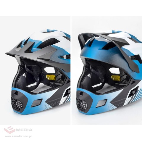 Kask rowerowy Rockbros TS-61 10110061002 dziecięcy z odpinaną szczęką rozmiar M (54-57) - niebieski