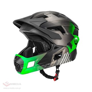 Kask rowerowy Rockbros TS-61 10110061003 dziecięcy z odpinaną szczęką rozmiar S (48-52) - zielony