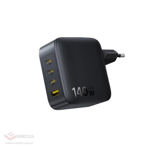Ładowarka sieciowa Baseus EnerFill FH11 GaN 140W 3xUSB-C + 1xUSB-A - czarna