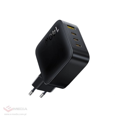 Ładowarka sieciowa Baseus EnerFill FH11 GaN 140W 3xUSB-C + 1xUSB-A - czarna