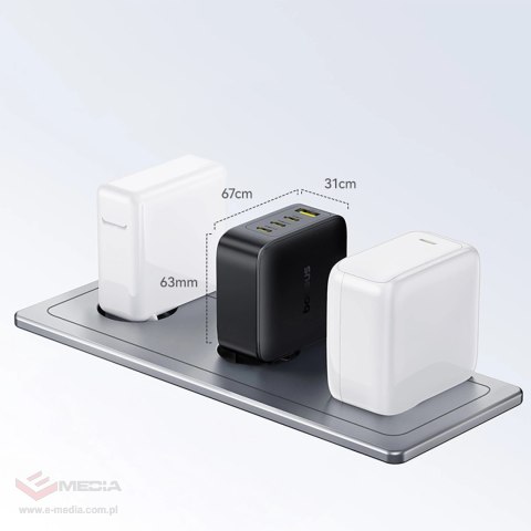 Ładowarka sieciowa Baseus EnerFill FH11 GaN 140W 3xUSB-C + 1xUSB-A - czarna