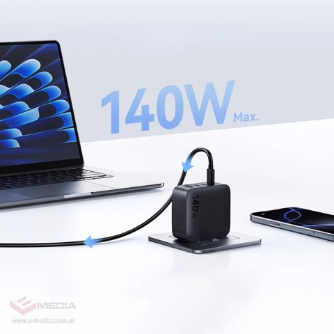 Ładowarka sieciowa Baseus EnerFill FH11 GaN 140W 3xUSB-C + 1xUSB-A - czarna