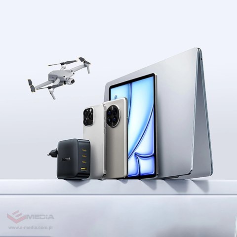 Ładowarka sieciowa Baseus EnerFill FH11 GaN 140W 3xUSB-C + 1xUSB-A - czarna