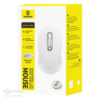 Mysz bezprzewodowa Baseus F02 ergonomiczna USB 2.4GHz - biała