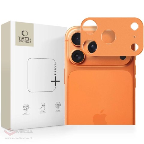 Osłona aparatu Tech-Protect Camalloy Fit+ na iPhone 17 Pro - pomarańczowe
