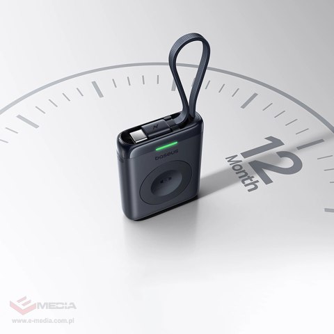 Powerbank Baseus EnerFill FW11 5W do Apple Watch z wbudowanym kablem - czarny