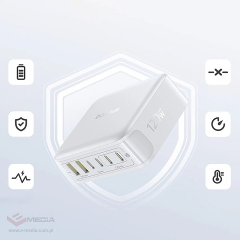 Stacja ładująca Baseus EnerFill FH21 120W 4xUSB-C + 2xUSB-A - biała