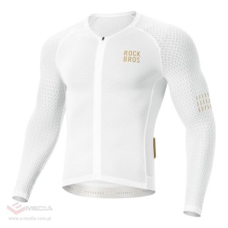Koszulka rowerowa Rockbros YDCX008 Diamond z długim rękawem rozmiar S - biała