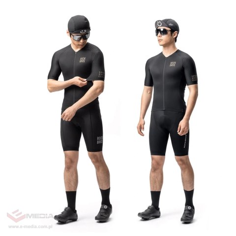 Koszulka rowerowa Rockbros YDDX011 Diamond z krótkim rękawem rozmiar XL - czarna