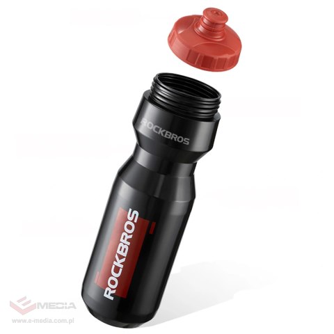 Bidon rowerowy Rockbros 750 ml - przezroczysto-czarny z czerwonym ustnikiem