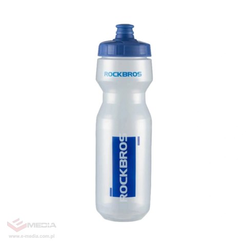 Bidon rowerowy Rockbros 750 ml - przezroczysty z niebieskim ustnikiem