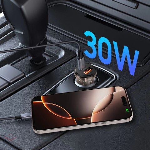 Ładowarka samochodowa Tech-Protect CC01 30 W 2-porty USB-A / USB-C - czarna