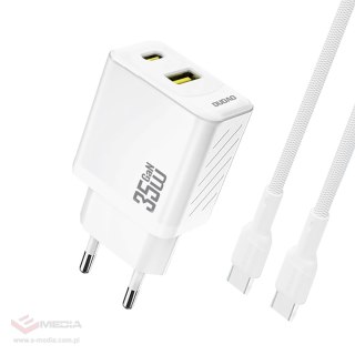 Ładowarka sieciowa Dudao A27MaxCEU PD QC 35W USB-A USB-C z kablem USB-C - biała