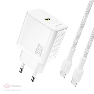 Ładowarka sieciowa Dudao A27PCEU PD 30W GaN USB-C z kablem USB-C - biała