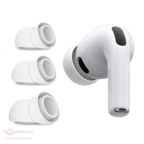 Nakładki Tech-Protect Ear Tips na AirPods Pro 3 w rozmiarach S / M / L 3-pack - białe