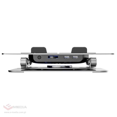 Podstawka Wozinsky WDCX-X16-AS CoolBase RGB chłodząca z obrotem 360° pod laptopa i tablet - srebrna