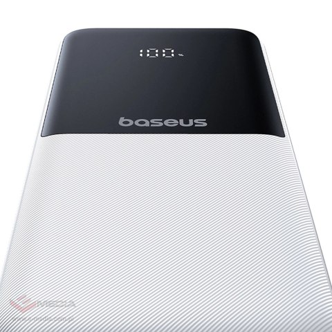 Powerbank Baseus Lipow 10000mAh 22,5W z dwoma wbudowanymi kablami (z kablem Baseus Simple USB-A - USB-C 3A 20cm) - biały
