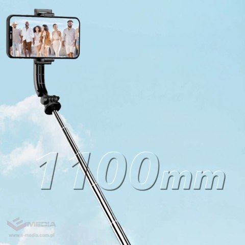 Selfie stick Dudao F18S 4w1 statyw składany z pilotem - czarny