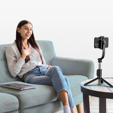 Selfie stick Dudao F18S 4w1 statyw składany z pilotem - czarny