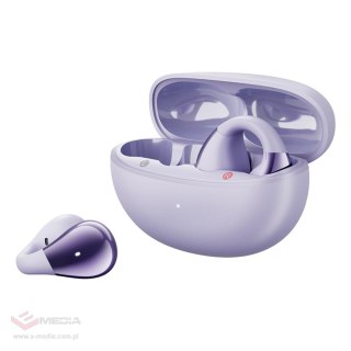 Słuchawki OWS QCY Crossky C30 z klipsem IPX4 Bluetooth 5.4 - fioletowe