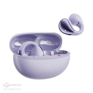Słuchawki OWS QCY Crossky C30 z klipsem IPX4 Bluetooth 5.4 - fioletowe