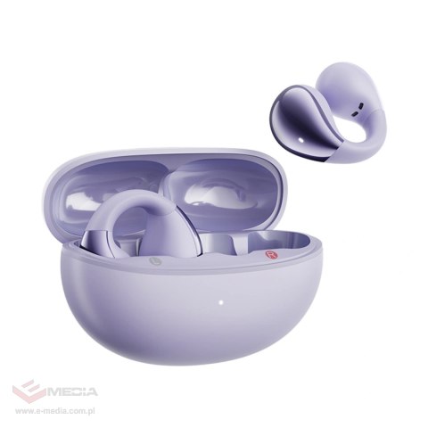 Słuchawki OWS QCY Crossky C30 z klipsem IPX4 Bluetooth 5.4 - fioletowe