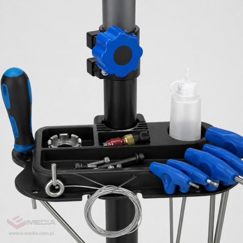 Stojak serwisowy Wozinsky WSS-180 z pokrętłami podłogowy do rowerów 30 kg - czarny