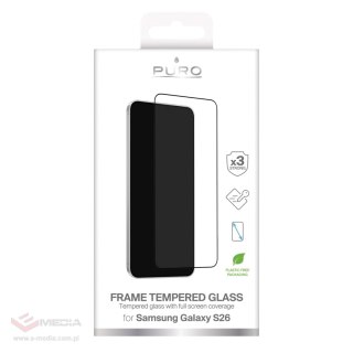 Szkło hartowane Puro Frame na Samsung Galaxy S26 - z czarną ramką